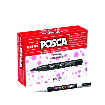 Uni-Posca Marker 0.7mm Tip, White Box 6 Pices  MI-PC1M-WE