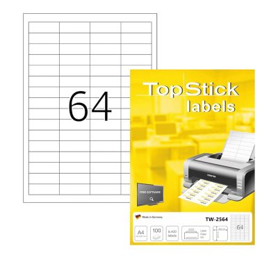 Tanex Labels White Bx=100Sht,48.5x17mm,64Lbl/Sht TW-2564