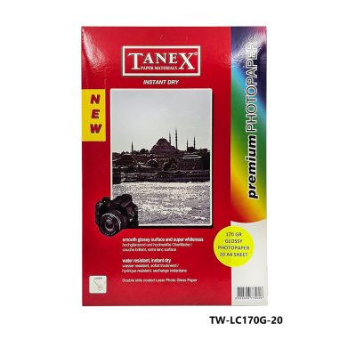 Tanex A4 Glossy Laser Photopaper 170G,Bx=20Sht TW-LC170G-20