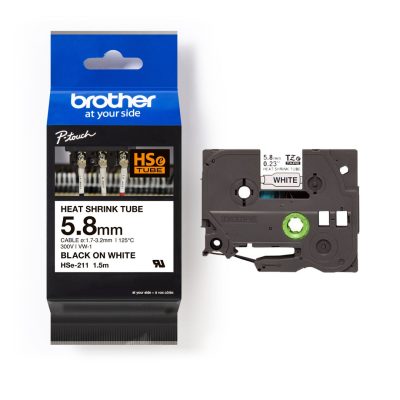 Brother Heat Shrink Tube,5.8mmx1.5mtr White BR-HSE-211