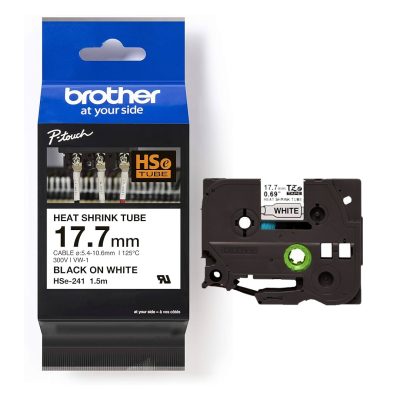 Brother Heat Shrink Tube,17.7mmx1.5mtr White BR-HSE-241
