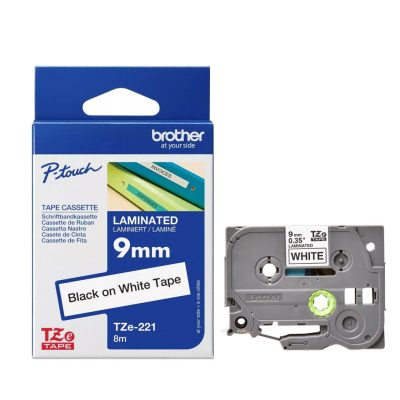 Brother PT Label 9mm Black on White  BR-TZ221