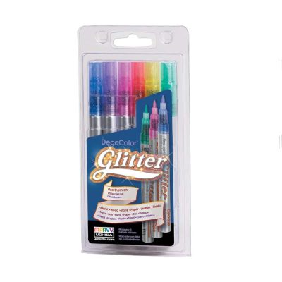 Marvy UCHIDA DecoColor Glitter Paint Marker, SET=6Colors