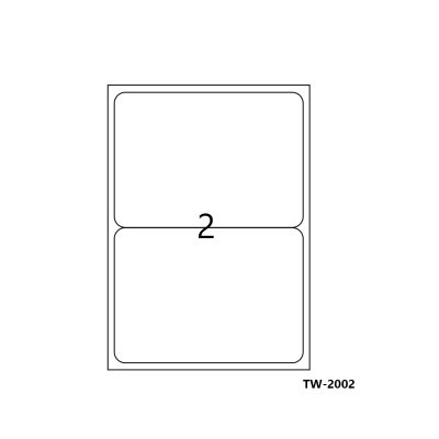 Tanex Labels White Bx=100Sht,199.6x143.5mm,2Lbl/Sh TW-2002