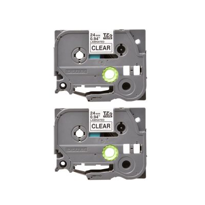 Brother PT Label 24mm Black on clear BR-TZ151
