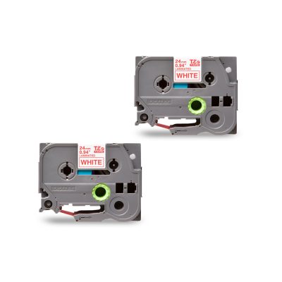 Brother PT Label 24mm Red on White BR-TZ252