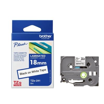 Brother PT Label 18mm Black on White  BR-TZ241