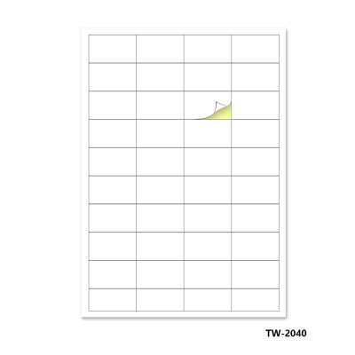 Tanex Labels White Bx=100Sht,52.5x29.7mm,40Lbl/Sht TW-2040