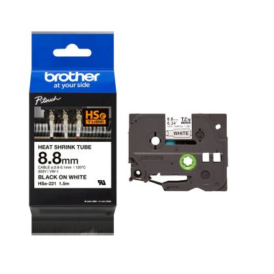Brother Heat Shrink Tube,8.8mmx1.5mtr White BR-HSE-221