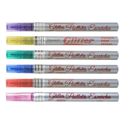 Marvy UCHIDA DecoColor Glitter Paint Marker, SET=6Colors